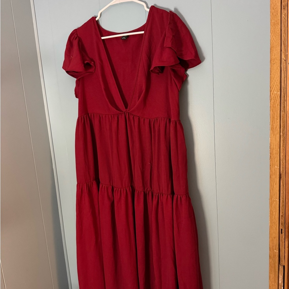 SHEIN Deep Red Maxi Dress
